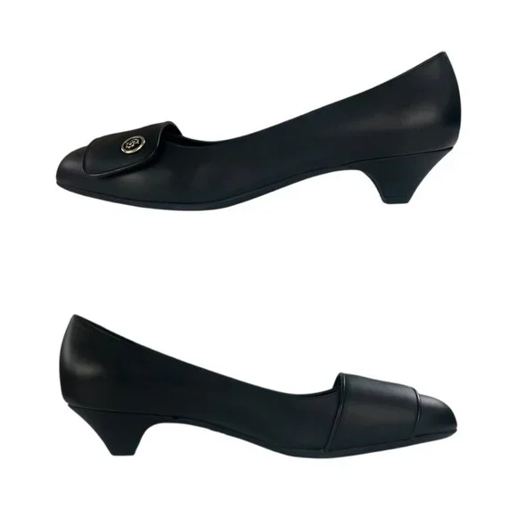 Ferragamo Leather Kitten Heels